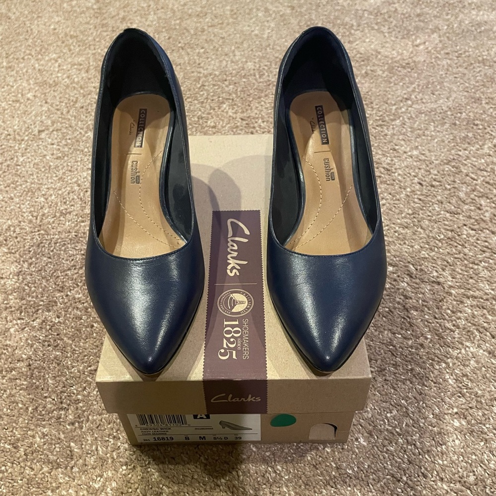 Clarks Navy Blue Women's Heels